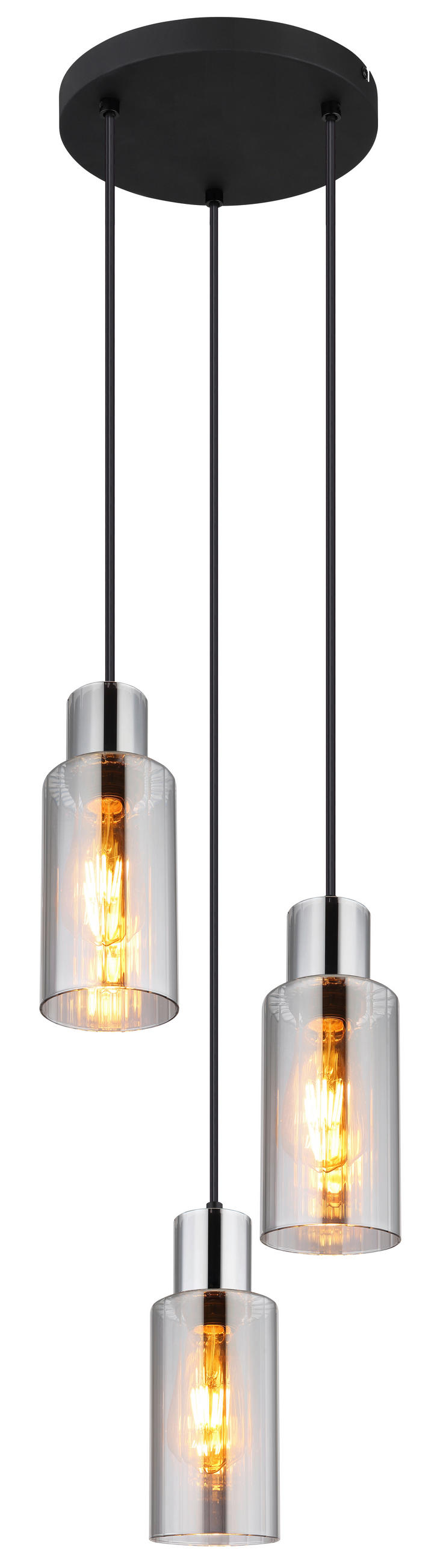 HÄNGELEUCHTE 32/120 cm  - Schwarz, Basics, Glas/Metall (32/120cm) - Globo