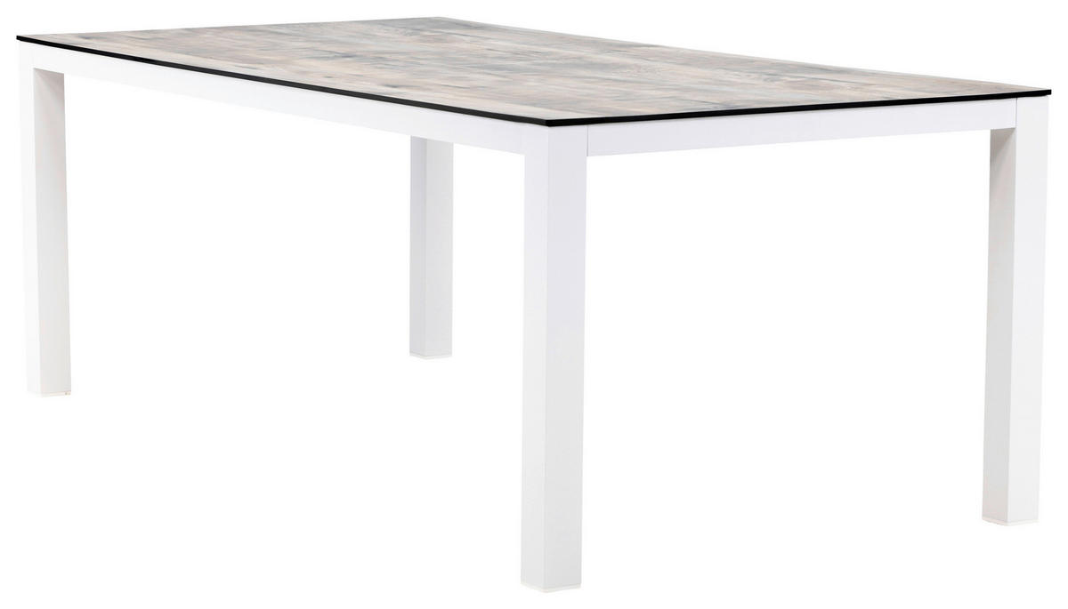 UTEBORD metall, plast rektangulär  - vit/grå, Klassisk, metall/plast (205/100/75cm) - Gardenson