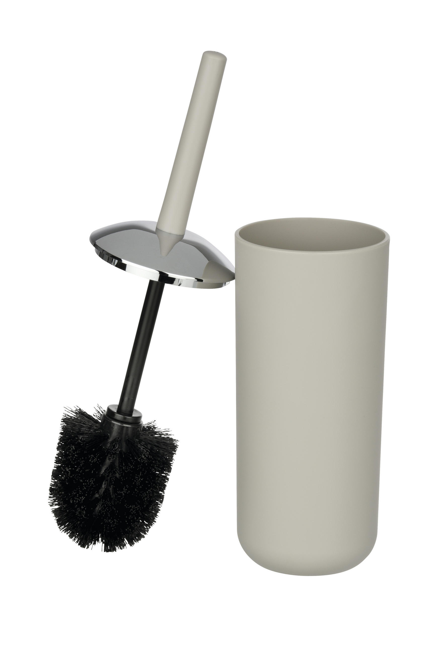 WC SADA - ŠTĚTKA A DRŽÁK - šedohnědá, Basics, plast (10/37/10cm)