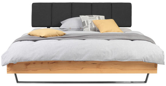 BETT 120/200 cm  in Anthrazit, Buchefarben  - Anthrazit/Buchefarben, Natur, Holz/Textil (120/200cm) - Valnatura