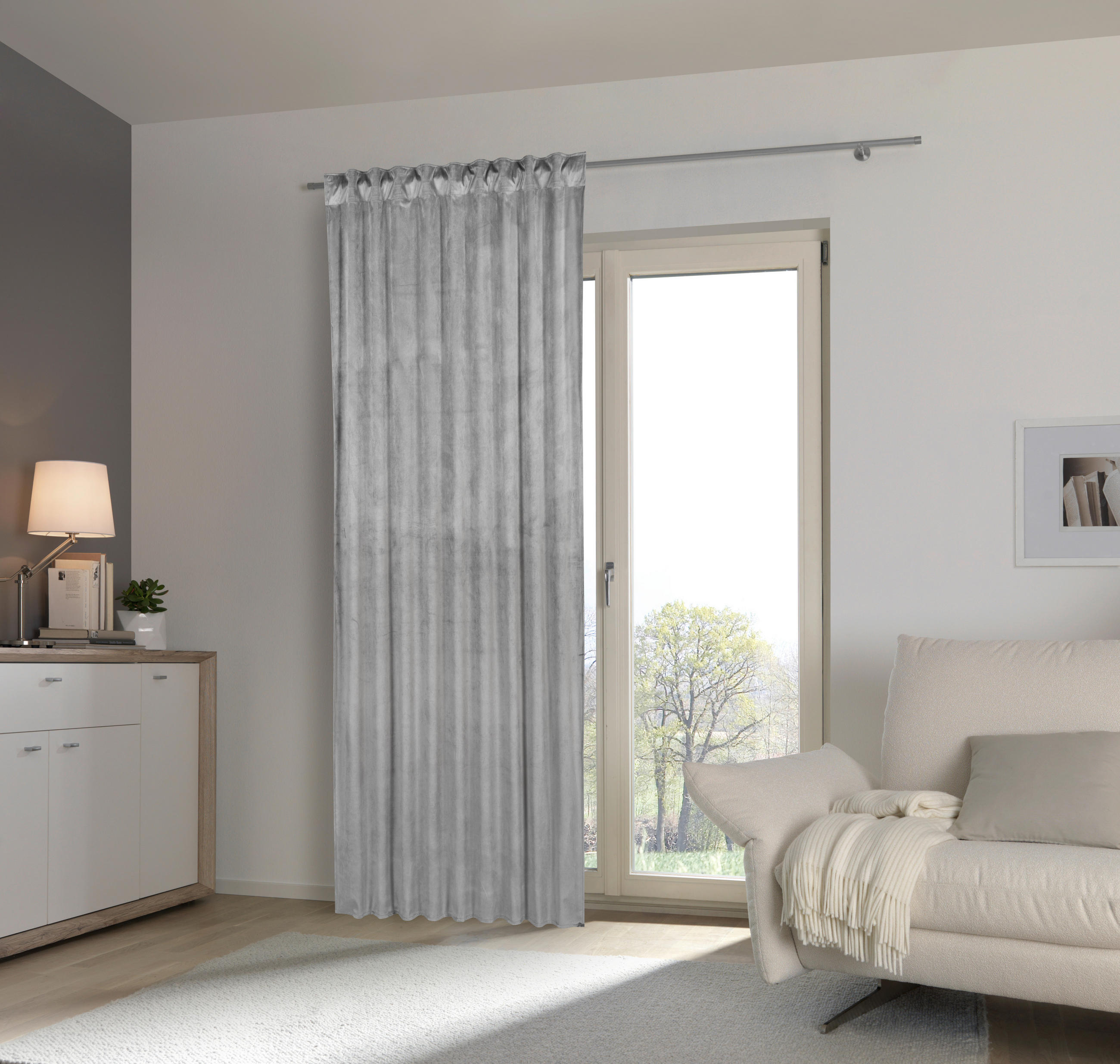 FERTIGVORHANG  blickdicht   135/245 cm  - Silberfarben, Basics, Textil (135/245cm) - Esposa