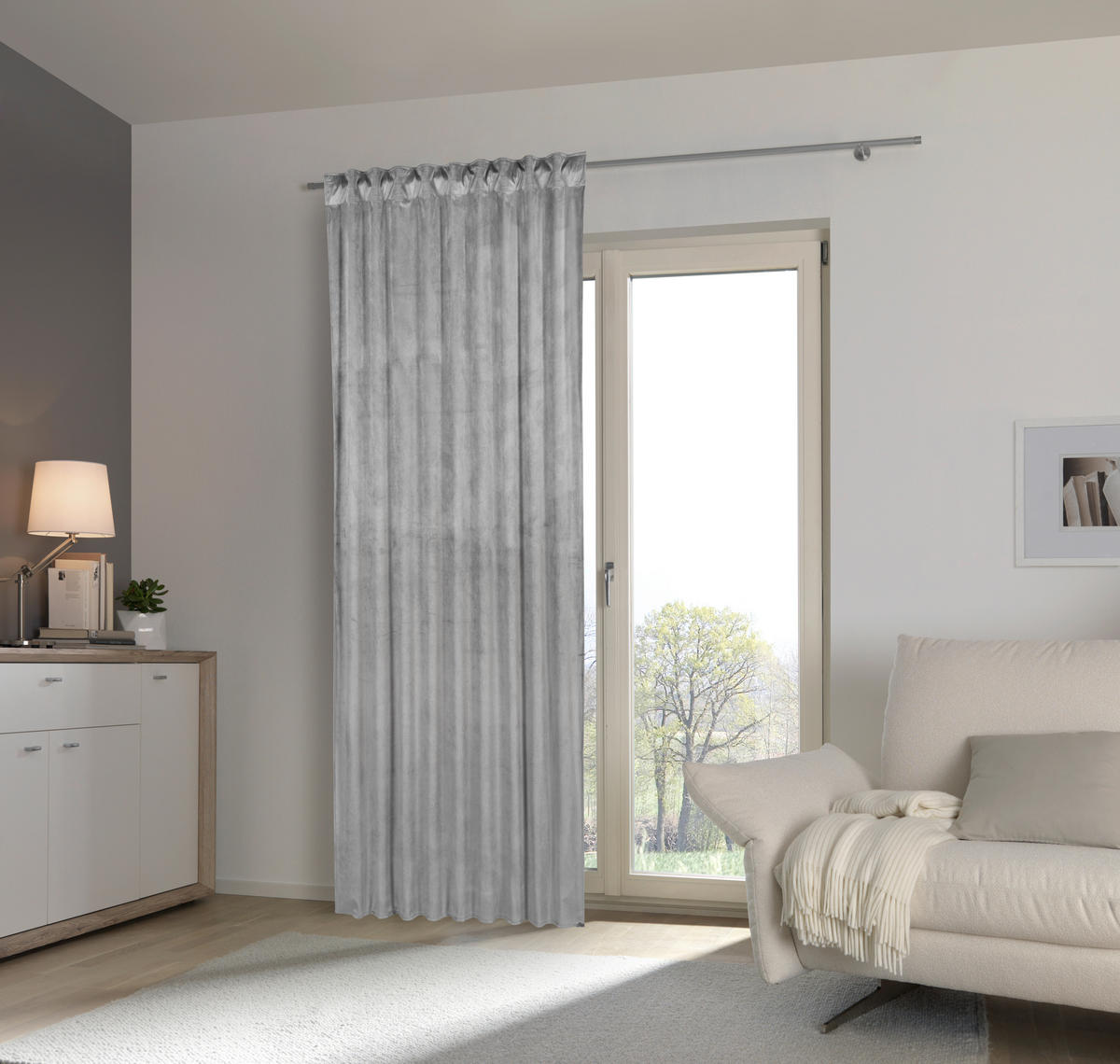 FERTIGVORHANG blickdicht  - Silberfarben, Basics, Textil (135/245cm) - Esposa