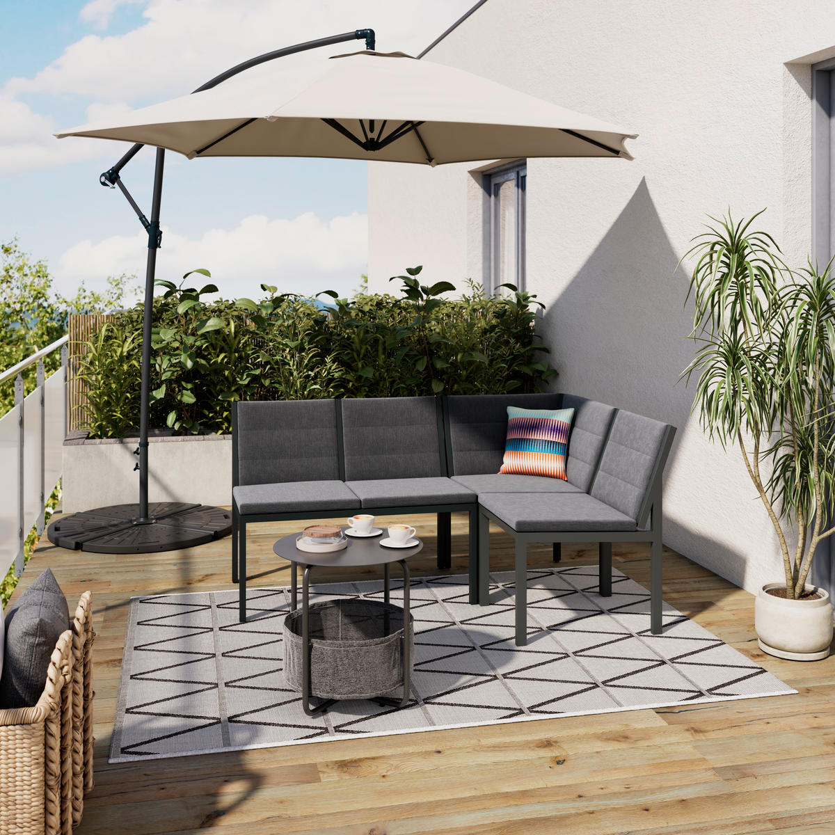 LOUNGESESSEL  - Anthrazit/Grau, MODERN, Textil/Metall (50/82/62cm) - Amatio