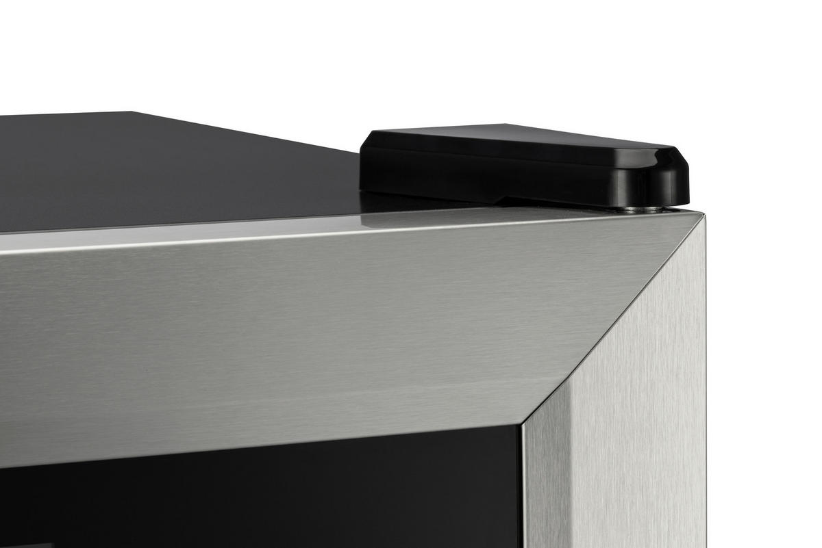WEINKÜHLSCHRANK  - Edelstahlfarben/Schwarz, Basics, Glas/Holz (34,5/51,6/84,5cm) - Atrigo