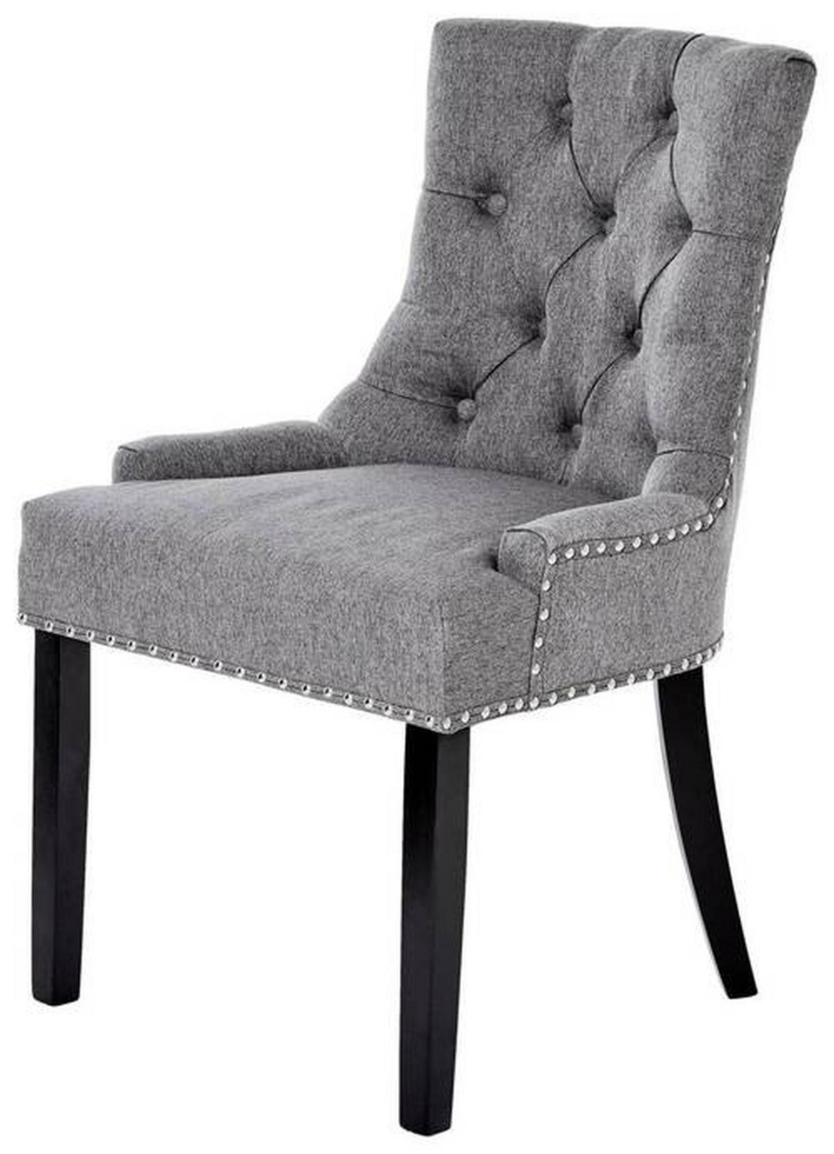 STUHL  in Webstoff  - Schwarz/Grau, Modern, Holz/Textil (56/62,5/91cm) - Livetastic