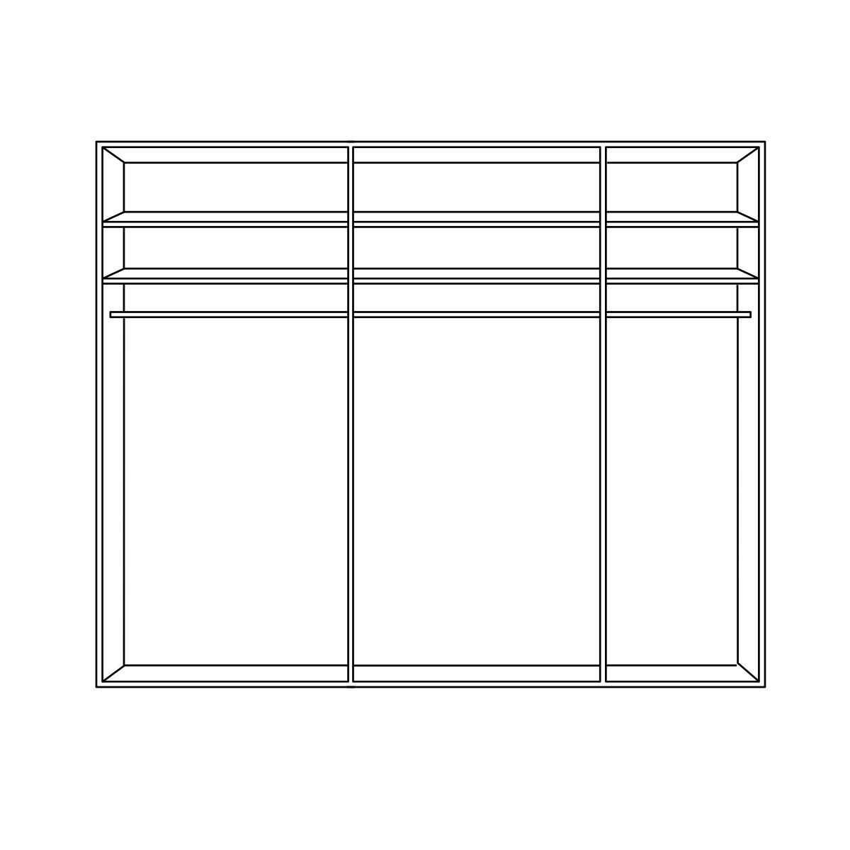 SCHWEBETÜRENSCHRANK  in Schwarz, Eichefarben  - Eichefarben/Silberfarben, Design, Glas/Holz (252,8/220/65cm) - Jutzler