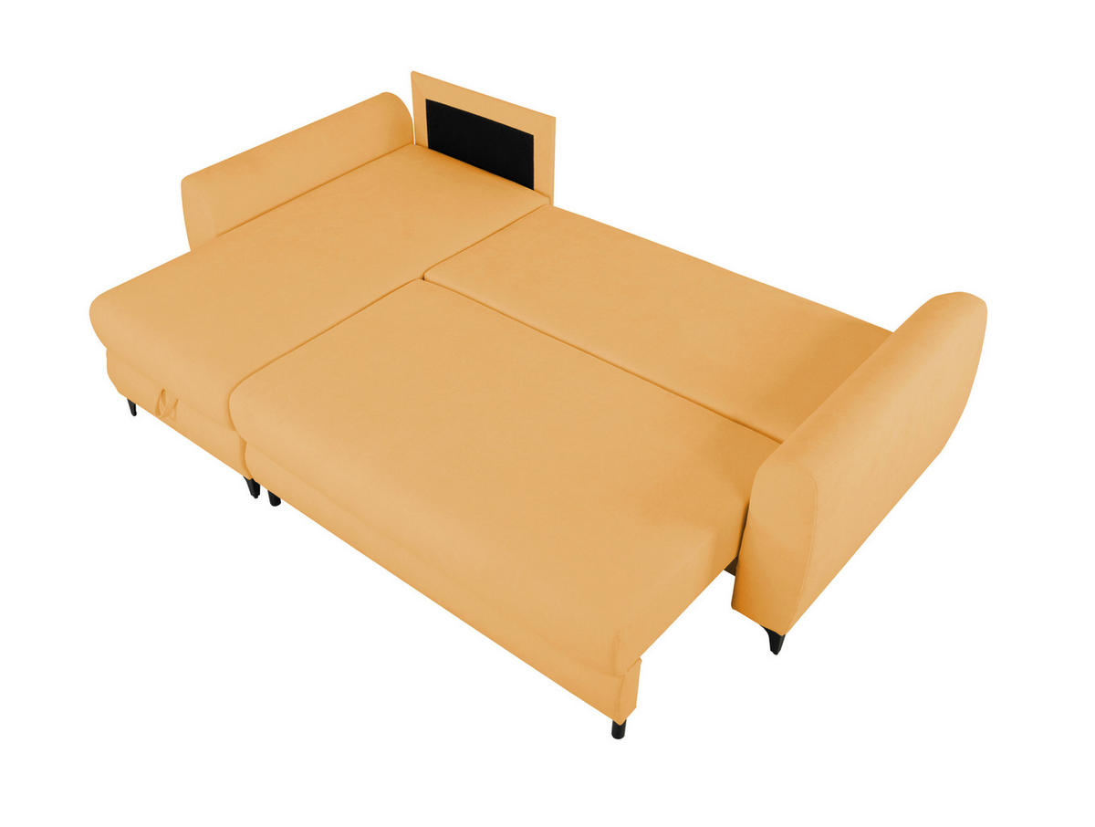 ECKSOFA Moli Gelb Bouclé  - Gelb/Schwarz, Design, Textil/Metall (236/148cm) - MID.YOU