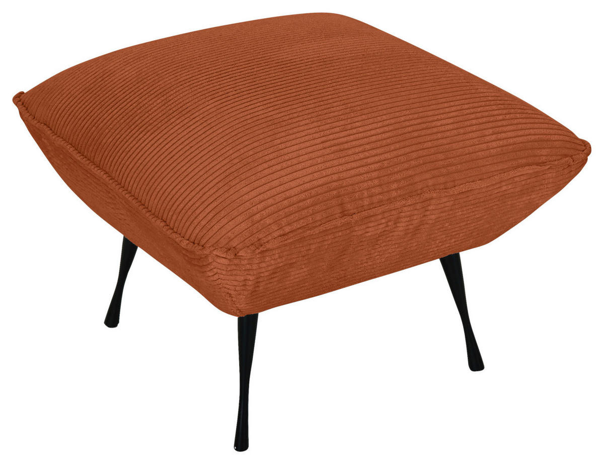 HOCKER in Textil Rostfarben  - Rostfarben/Schwarz, Konventionell, Textil/Metall (60/49/53cm) - MID.YOU