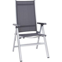 GARTENKLAPPSESSEL Metall, Textil Anthrazit, Silberfarben  - Anthrazit/Silberfarben, Design, Textil/Metall (62/111/67,5cm) - MWH