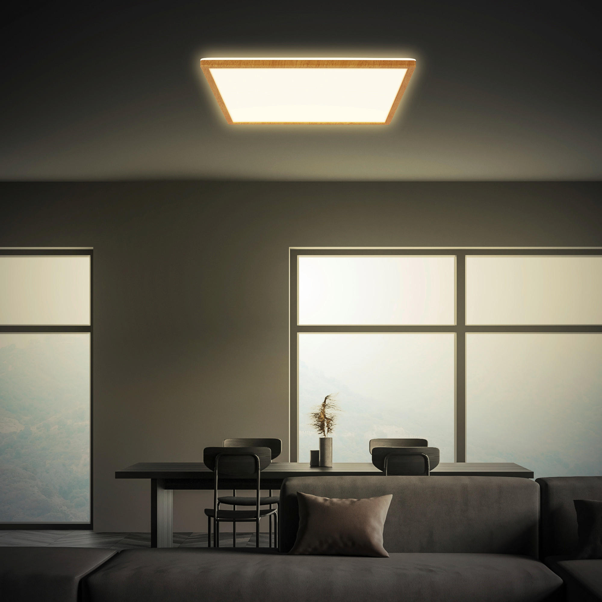 LED-PANEEL 42/42/3 cm  - Eichefarben, Basics, Kunststoff (42/42/3cm)