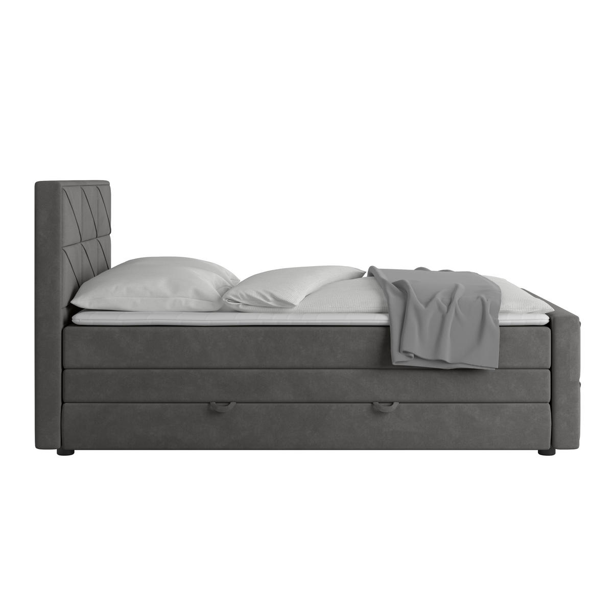 BOXSPRINGBETT 140/200 cm  in Anthrazit  - Anthrazit, Modern, Holz/Kunststoff (140/200cm) - MID.YOU