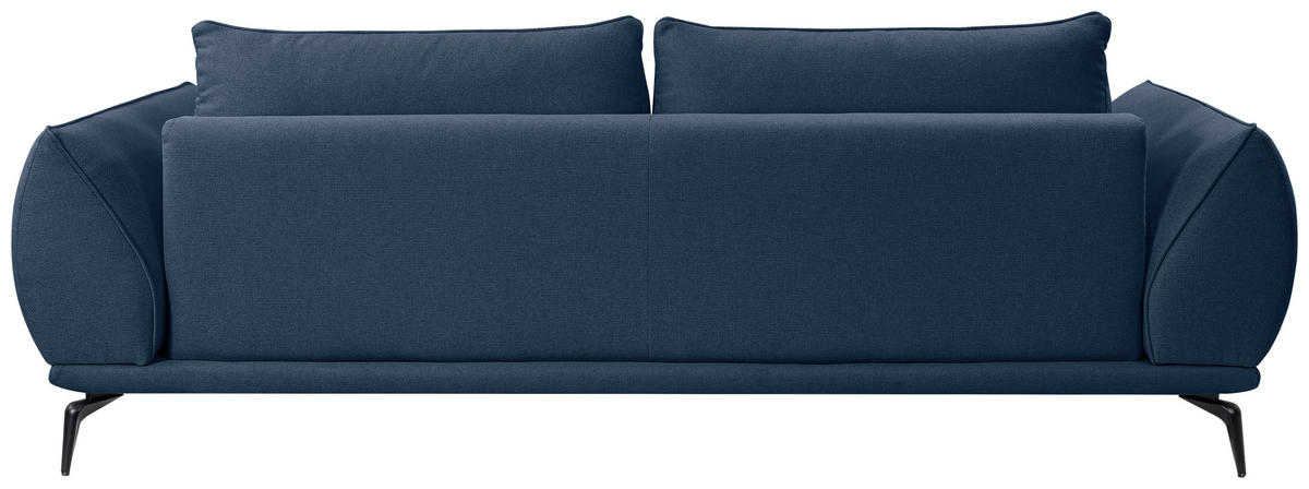 3-SITZER-SOFA in Webstoff Dunkelblau  - Creme/Schwarz, Modern, Textil/Metall (249/86/118cm) - MID.YOU