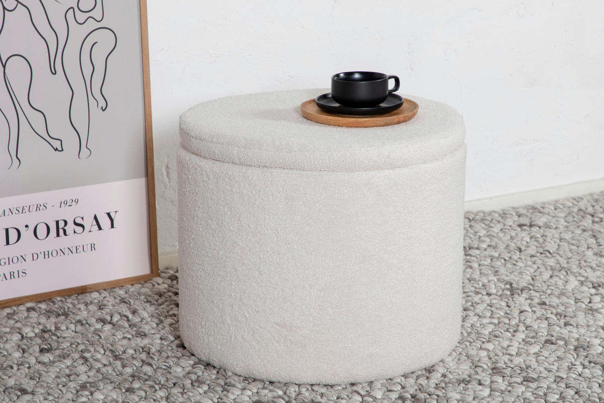 SITTPUFF i  - vit, Design, textil (51/43/51cm) - Livetastic