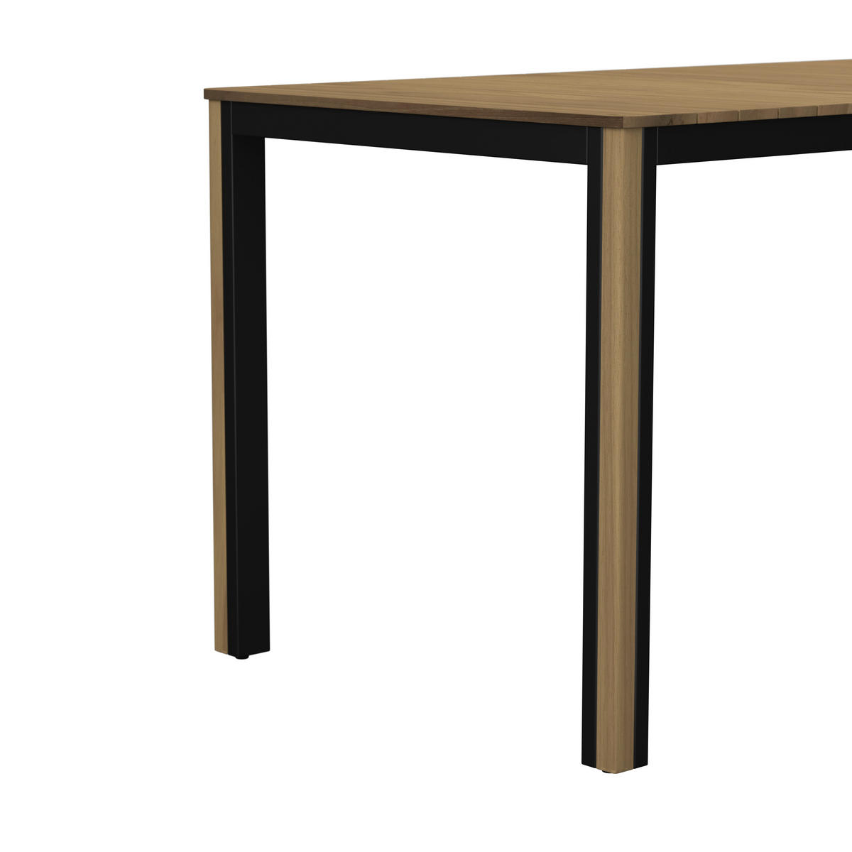 GARTENTISCH  - Schwarz/Teakfarben, MODERN, Holz/Metall (180/90/75cm) - Ambia Garden