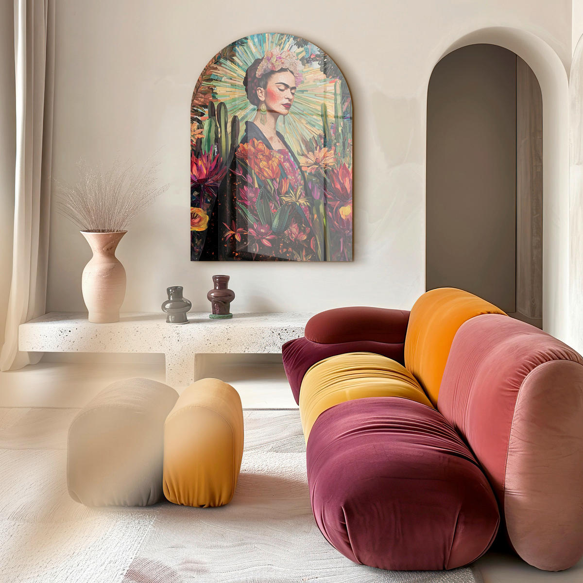 GLASBILD Frauen 70/100 cm  - Multicolor, Basics, Glas/Papier (70/100cm)