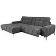 ECKSOFA inkl.Funktionen Anthrazit Chenille  - Anthrazit/Schwarz, MODERN, Textil/Metall (195/300cm) - Xora
