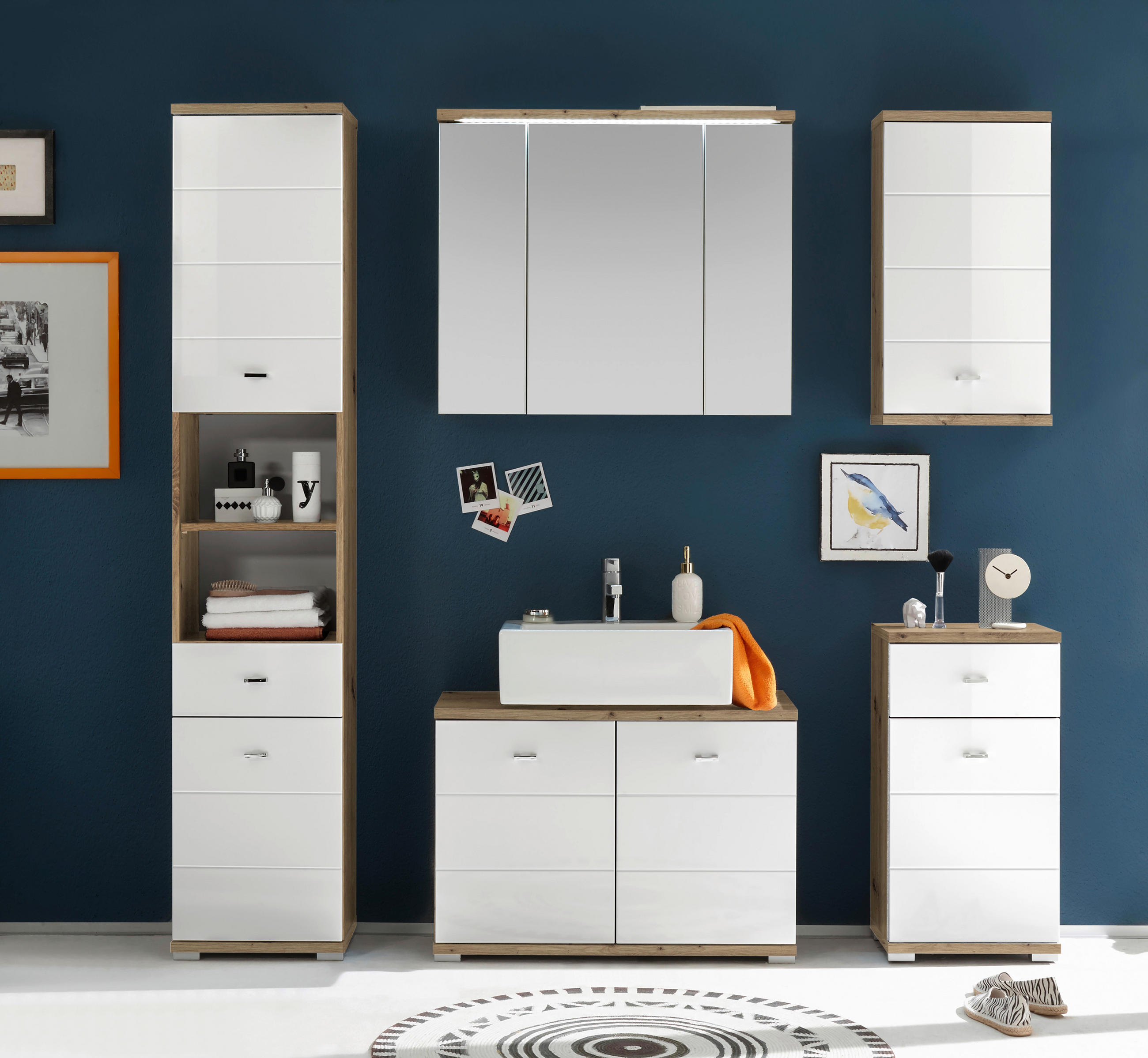 SPIEGELSCHRANK 80/69/20 cm  - Eiche Artisan, KONVENTIONELL, Glas/Holzwerkstoff (80/69/20cm) - Livetastic