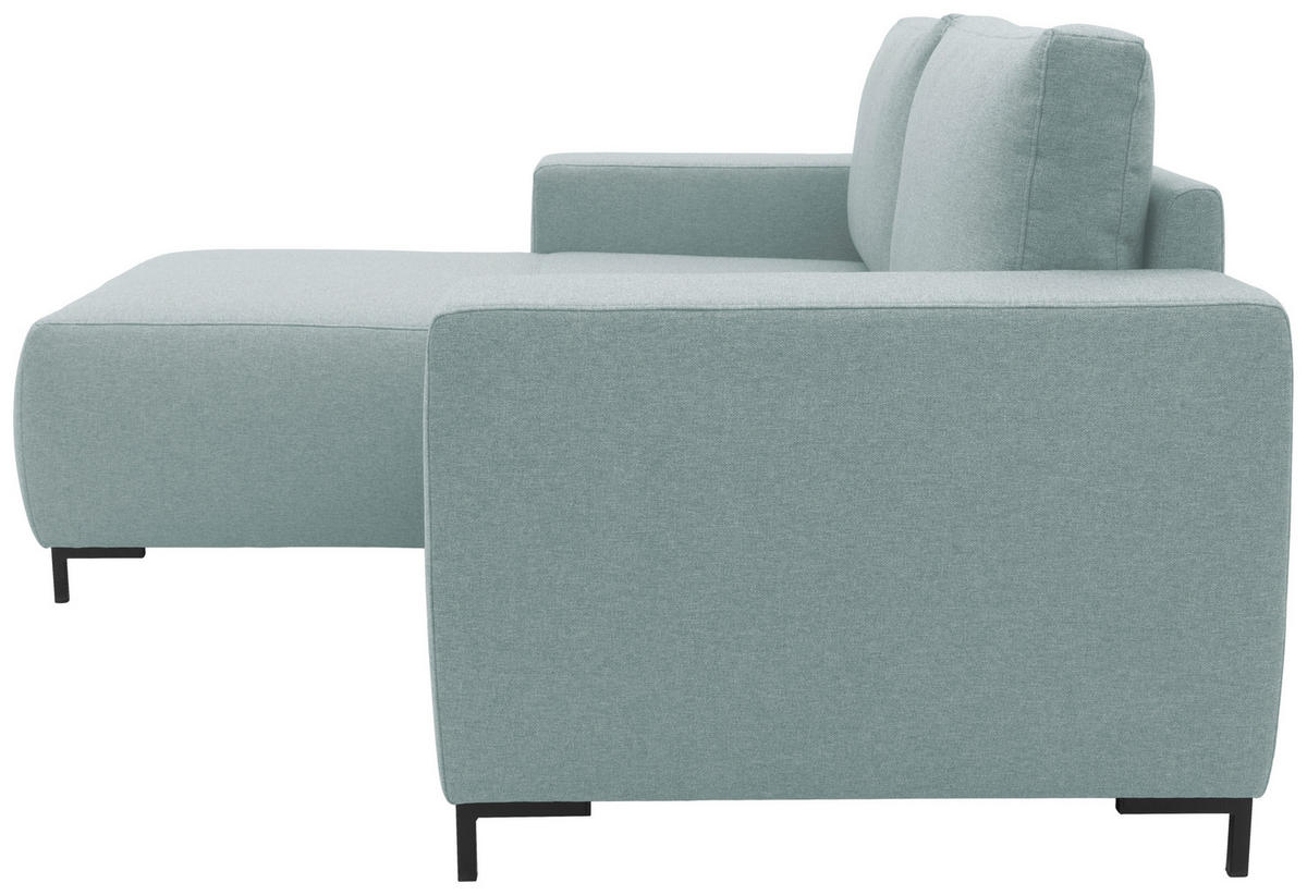 ECKSOFA in Webstoff Blau  242/160 cm  - Blau/Schwarz, Design, Textil/Metall (242/160cm) - LOOKS by W.Joop