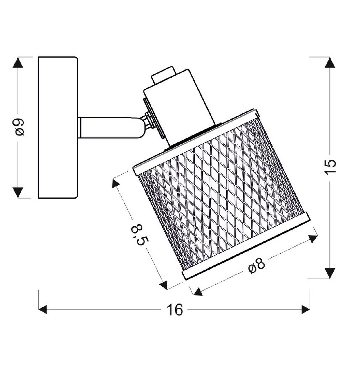 VÄGGSTRÅLKASTARE 9/16/15 cm   - Basics, metall (9/16/15cm)