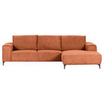 ECKSOFA in Cord Rostfarben  285/170 cm  - Rostfarben/Schwarz, KONVENTIONELL, Textil/Metall (285/170cm) - Carryhome