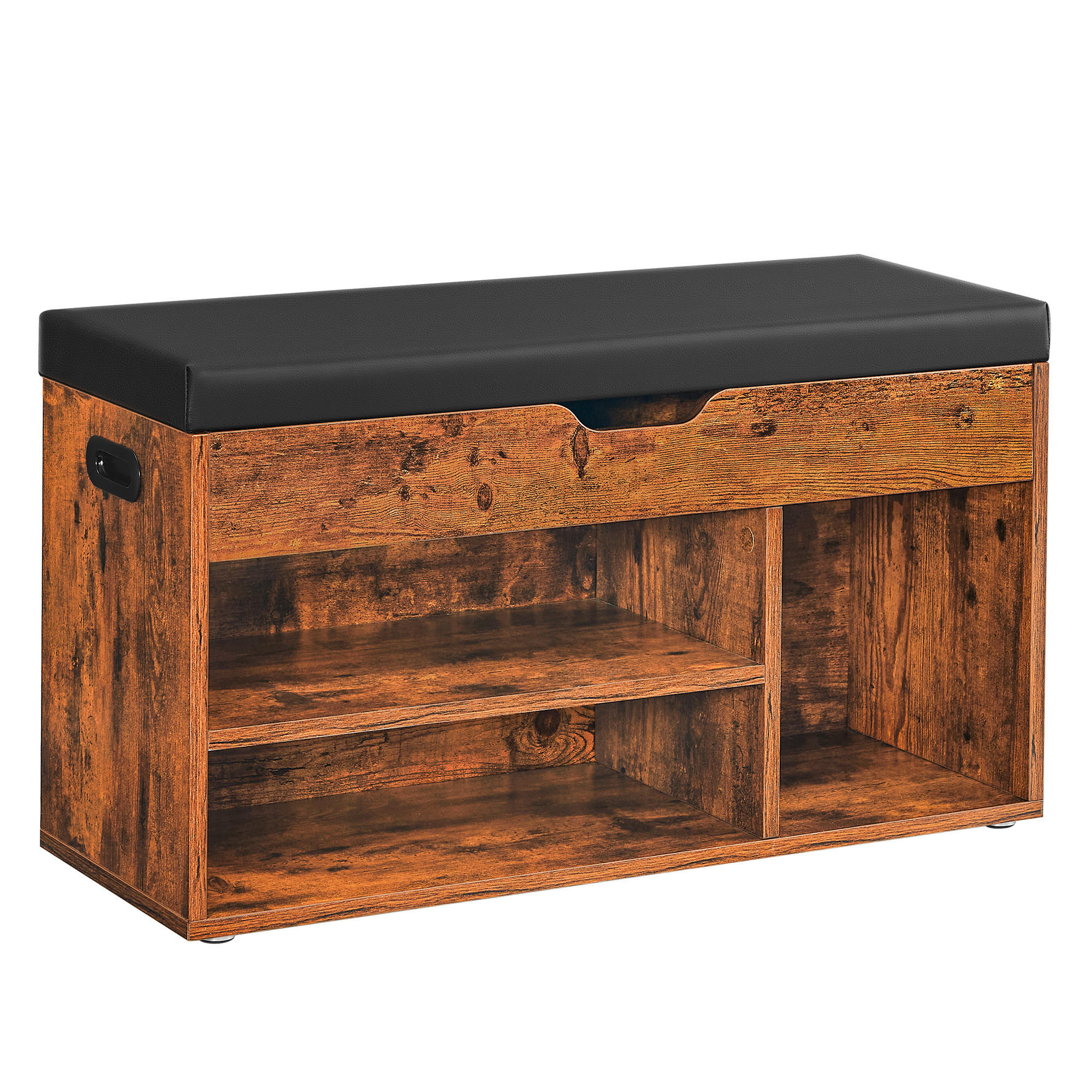ŠATNÍ LAVICE - černá/hnědá, Trend, kompozitní dřevo/textil (80/44/30cm) - Boxxx