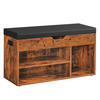 GARDEROBENBANK Vasagle  in 80/44/30 cm  - Schwarz/Braun, Trend, Textil (80/44/30cm) - Boxxx