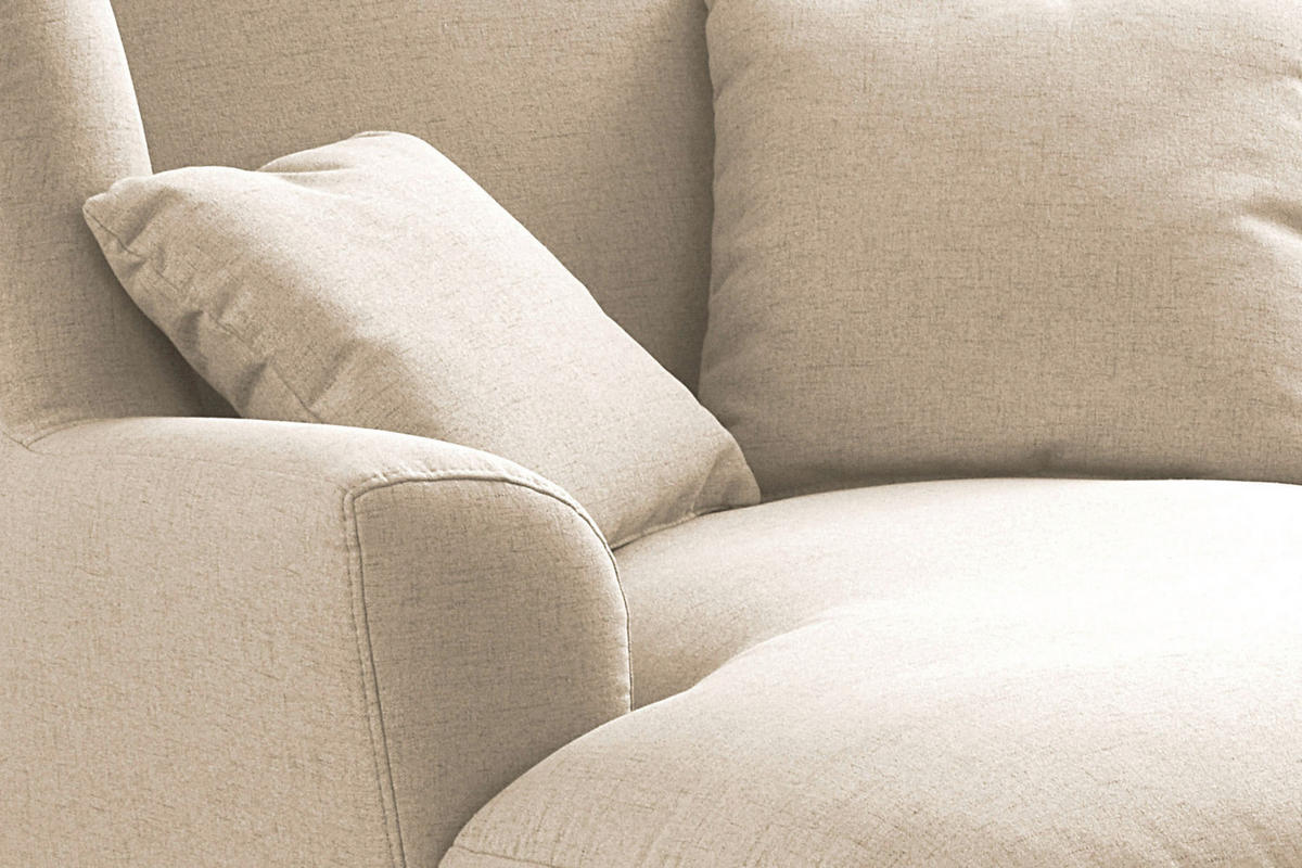 XXL-SESSEL in Flachgewebe Ecru  - Ecru/Dunkelbraun, Modern, Textil (109/104/145cm) - Sit & More