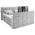 BOXSPRINGBETT 180/200 cm  in Silberfarben  - Silberfarben, KONVENTIONELL, Textil (180/200cm) - Carryhome