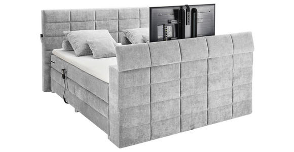 BOXSPRINGBETT 180/200 cm in Silberfarben - Silberfarben, KONVENTIONELL, Textil (180/200cm) - Carryhome