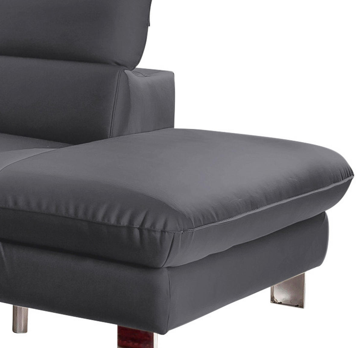 WOHNLANDSCHAFT in Lederlook Fango  - Chromfarben/Fango, Modern, Textil/Metall (266/214cm) - MID.YOU