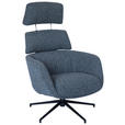 RELAXSESSELSET Webstoff Hocker, Kopfteilverstellung    - Schwarz/Grau, Design, Textil/Metall (73/110/87cm) - Dieter Knoll