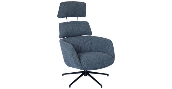 RELAXSESSELSET Webstoff Hocker, Kopfteilverstellung    - Schwarz/Grau, Design, Textil/Metall (73/110/87cm) - Dieter Knoll