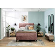 BOXSPRINGBETT 140/200 cm  in Weinrot  - Weinrot/Schwarz, Design, Textil/Metall (140/200cm) - Esposa