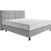 BOXSPRINGBETT 160/220 cm  in Hellgrau  - Hellgrau/Schwarz, KONVENTIONELL, Textil/Metall (160/220cm) - Esposa