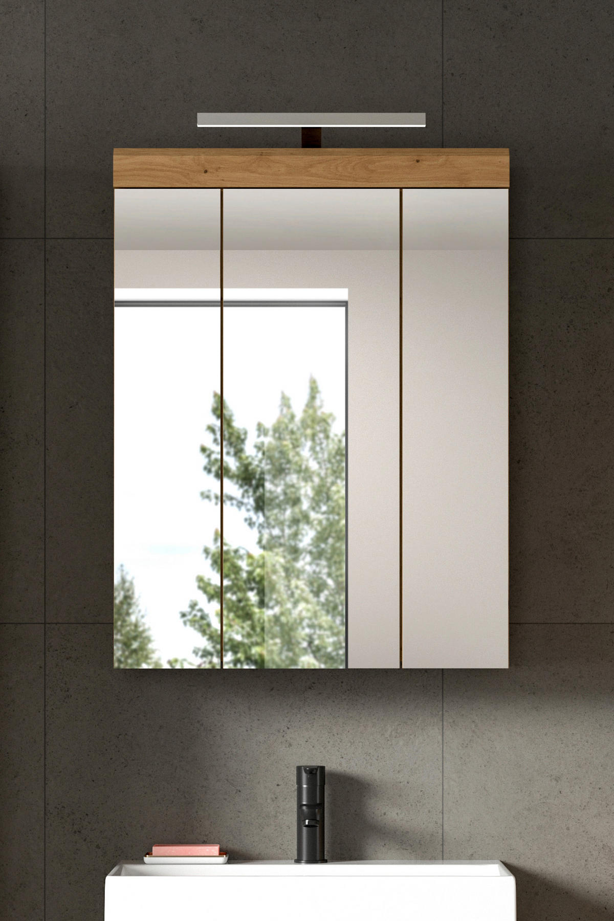 SPIEGELSCHRANK 60/79/18 cm  - Eiche Artisan, Trend, Glas/Holzwerkstoff (60/79/18cm) - MID.YOU