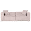 BIGSOFA Chenille Rosa  - Schwarz/Rosa, MODERN, Kunststoff/Textil (228/66/111cm) - Carryhome