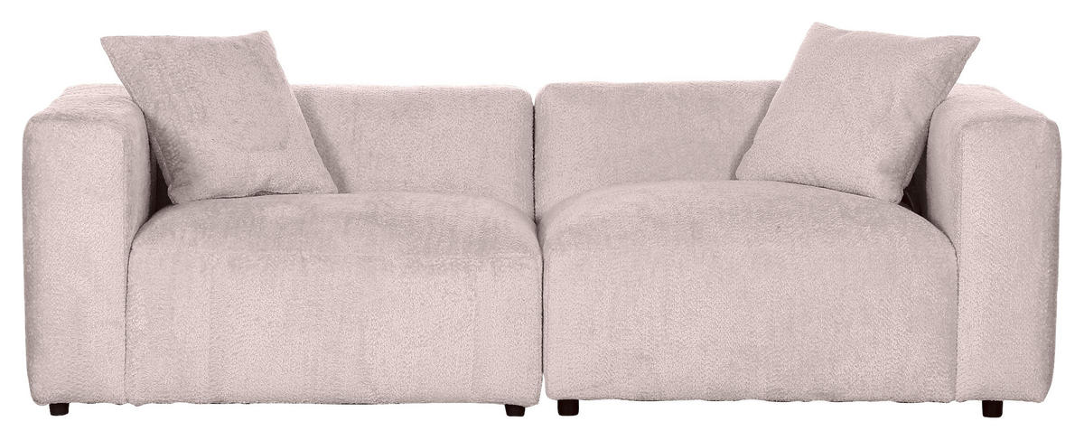 BIGSOFA Chenille Rosa  - Schwarz/Rosa, MODERN, Kunststoff/Textil (228/66/111cm) - Carryhome