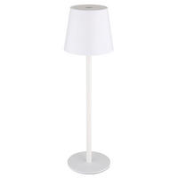 AKKU-TISCHLEUCHTE - Weiss/Opal, Trend, Kunststoff/Metall (10,6/36cm) - Globo