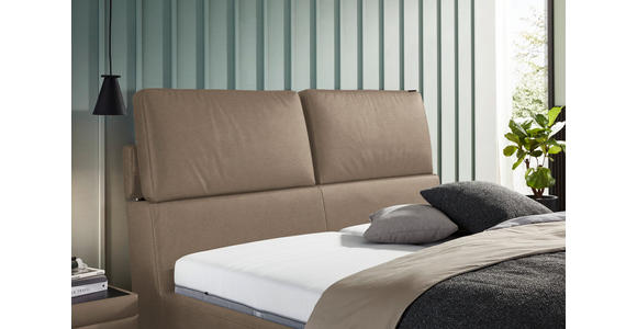 POLSTERBETT Matratze, Lattenrost Hellbraun 180/200 cm - Hellbraun/Anthrazit, Design, Holz/Textil (180/200cm) - Johann Jakob