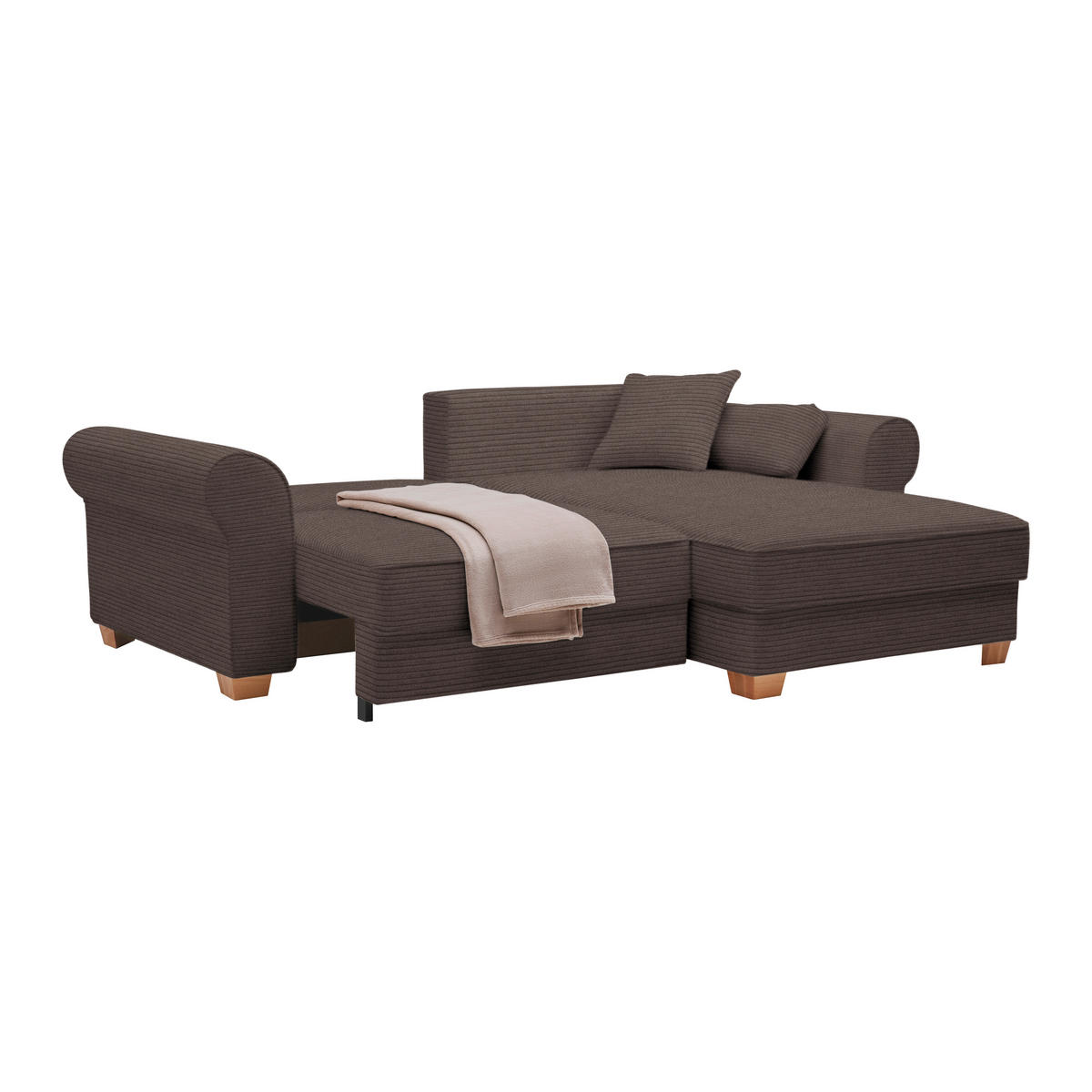 HÖRNSOFFA i mocca  - mocca, Modern, trämaterial/trä (255/185cm) - MID.YOU