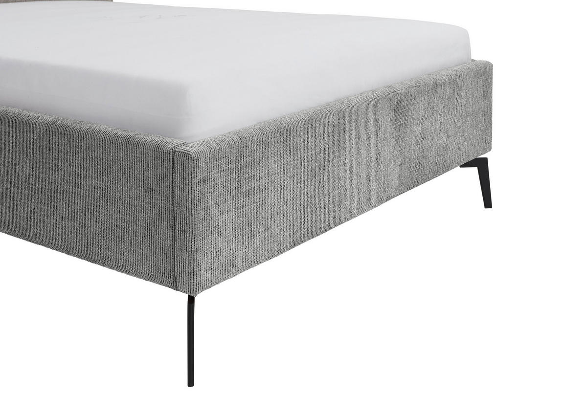 POLSTERBETT 140/200 cm  in Grau, Hellgrau  - Birkefarben/Buchefarben, Design, Holz/Textil (140/200cm) - home24