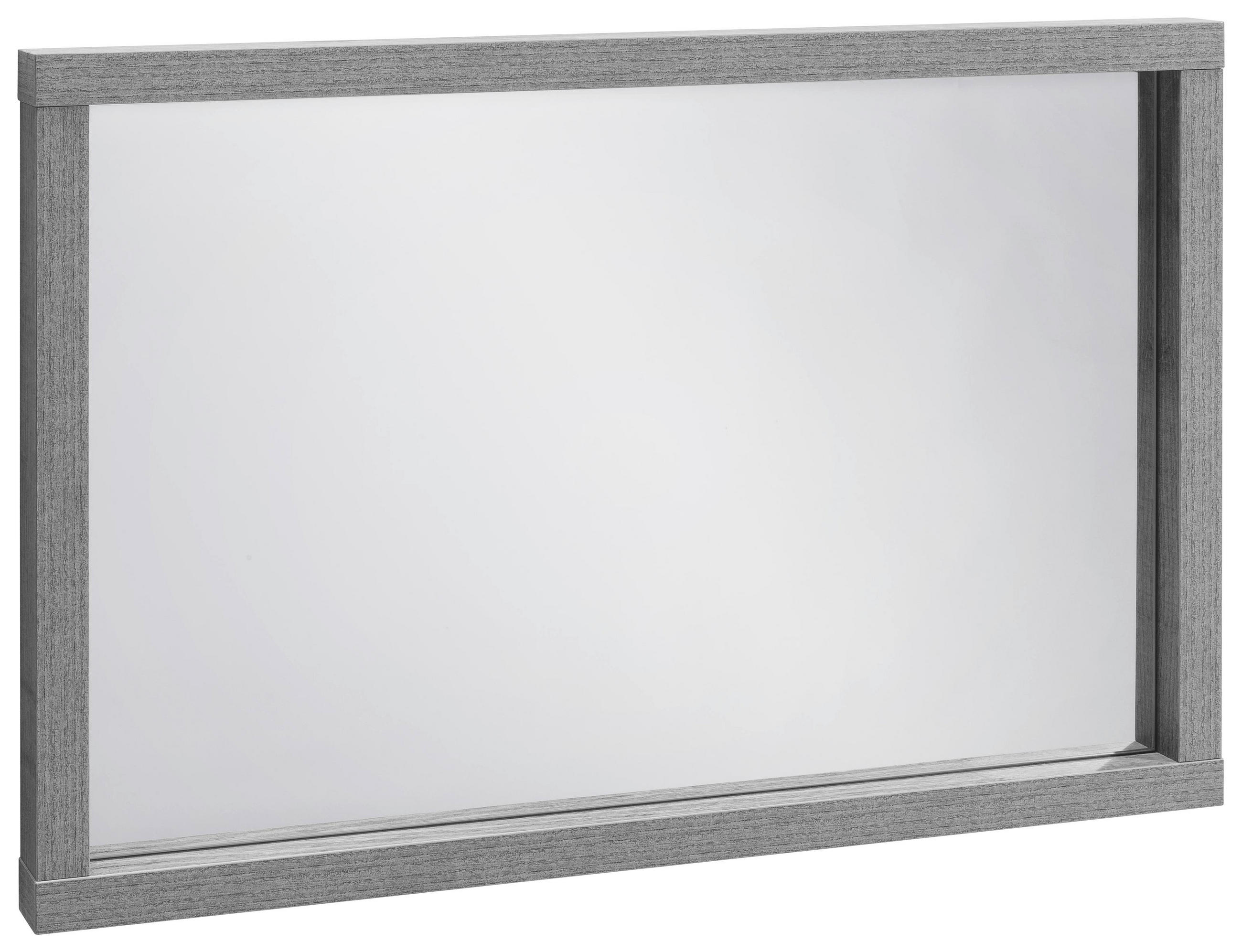 STENSKO OGLEDALO, 90/60/7 cm steklo  - siva, Moderno, steklo/leseni material (90/60/7cm) - Carryhome