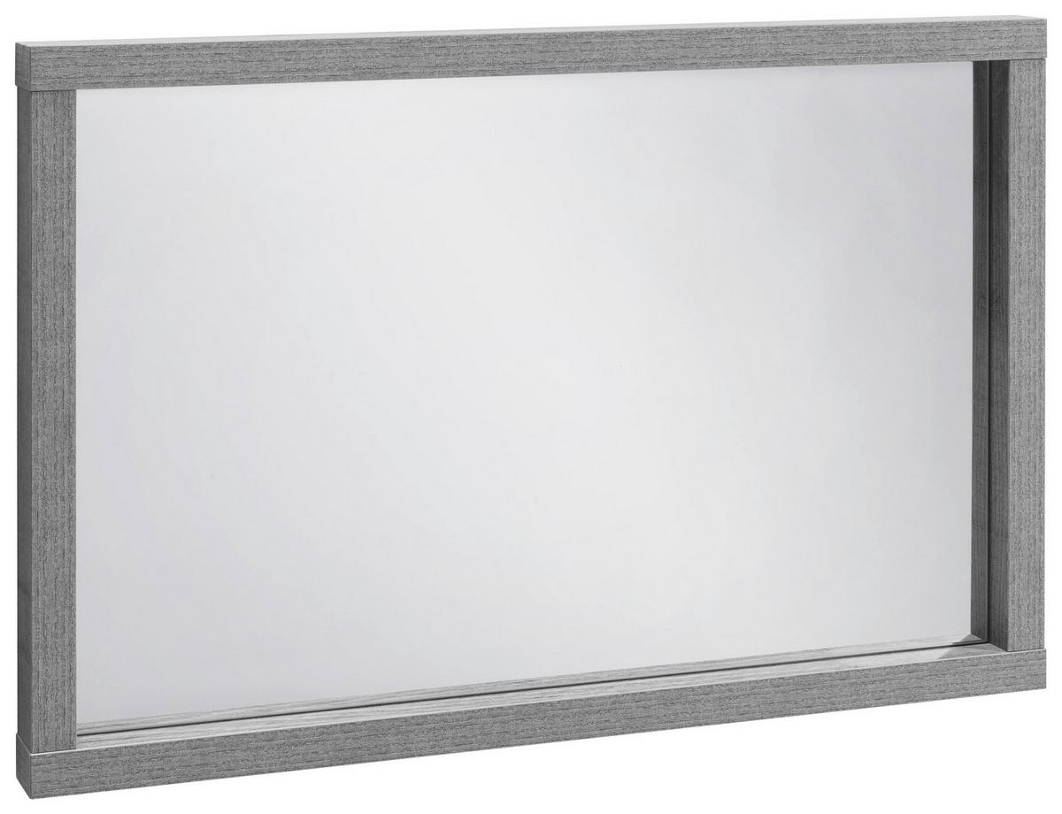 STENSKO OGLEDALO, 90/60/7 cm steklo  - siva, Moderno, steklo/leseni material (90/60/7cm) - Carryhome