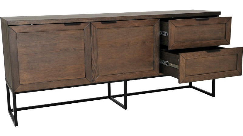 SIDEBOARD 175/76/41 cm  - brun/svart, Design, metall/trä (175/76/41cm) - Best Price