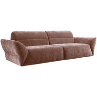 BIGSOFA in Chenille Rosa  - Schwarz/Rosa, Konventionell, Kunststoff/Textil (300/91/116cm) - Sit & More