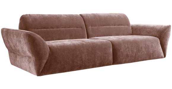 BIGSOFA Chenille Rosa  - Schwarz/Rosa, KONVENTIONELL, Kunststoff/Textil (300/91/116cm) - Cantus