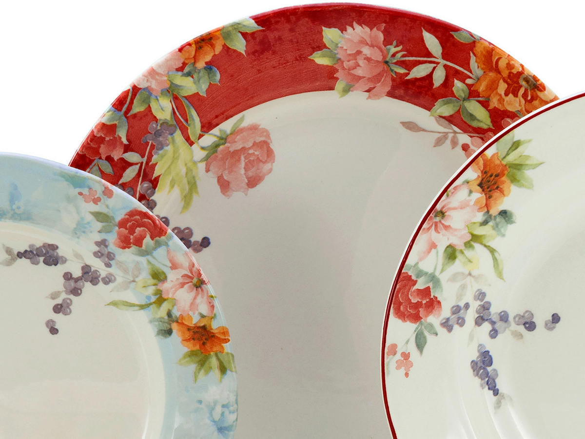 KOMBISERVICE Multicolor Crimson 30-teilig 6 Personen  - Multicolor, Basics, Keramik (40/32,5/32,5cm) - Creatable