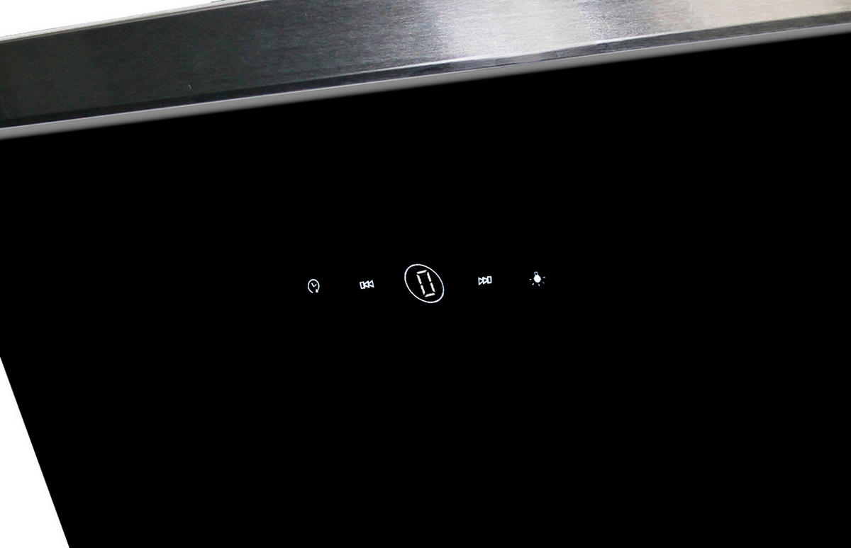 DUNSTABZUGSHAUBE CH89090S  - Schwarz, Trend, Glas/Metall (89,5/74,2-109,2/38,5cm) - Respekta