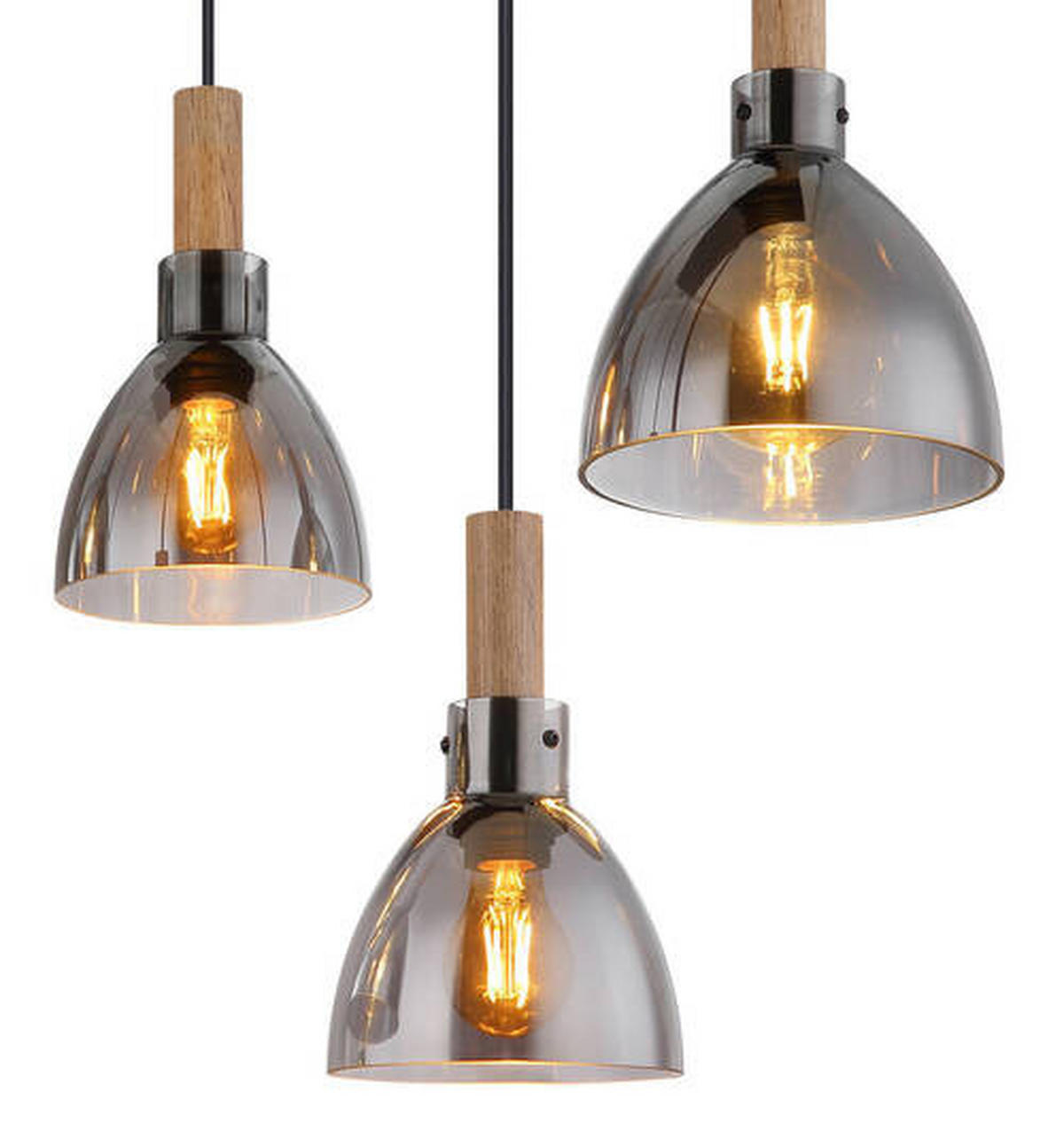 HÄNGLAMPA 80/30/120 cm  - svart, Design, metall/trämaterial (80/30/120cm) - Globo