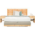 BOXSPRINGBETT 160/200 cm  in Zirbelkieferfarben, Beige  - Zirbelkieferfarben/Beige, Natur, Holz/Textil (160/200cm) - Valnatura